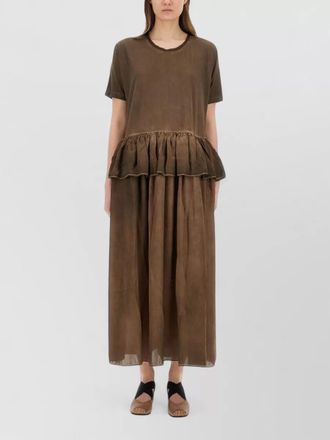 Uma Wang belted long-sleeve midi dress