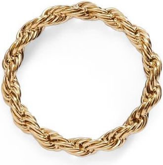 Alex and Ani Frozen French Rope Chain Ring in Gold at Nordstrom, Size 7