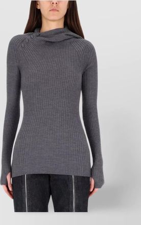 Jean Paul Gaultier asymmetric neck long sleeve knitwear top