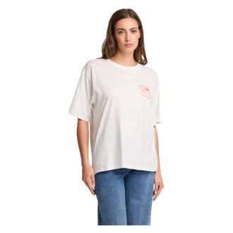 Kocca T-Shirts, female, White, Size: XL T-shirt con ricamo colorato