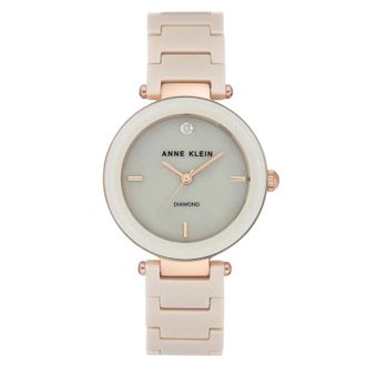 Anne Klein Ceramic Mother of Pearl Dial Ladies Watch AK/1018RGTN