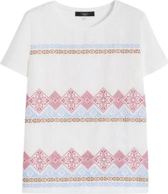 Max Mara T-shirt 2615941072600.003 - Dames - T-shirts - Wit - XS - Katoen - Tops