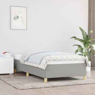 vidaXL Estructura De Cama Sin Colch&oacute;n Tela Gris Claro 90x200 Cm Vidaxl