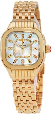 Michele Meggie Quartz Diamond White Mother of Pearl Dial Ladies Watch MWW33B000010
