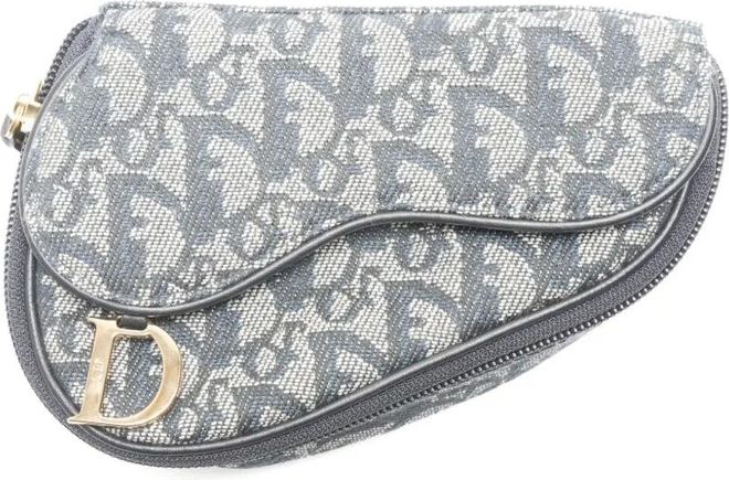 1998 Saddle Pouch Trotter clutch bag - women - Canvas - One Size - Blue