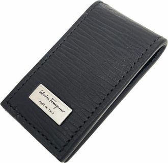 Ferragamo Dark Brown Leather Money Clip (Pre-Owned)