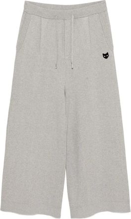 Songzio panther-embroidered trousers - Grey