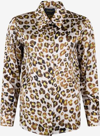 Luisa Spagnoli Lang&auml;rmeliges Satinhemd mit Leopardenprint Liberta