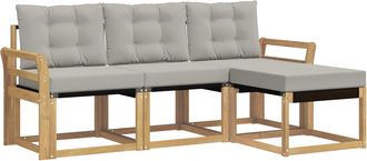 vidaXL Conjunto De Sof&aacute;s De Exterior 4 Uds. Blanco Y Gris Claro Vidaxl