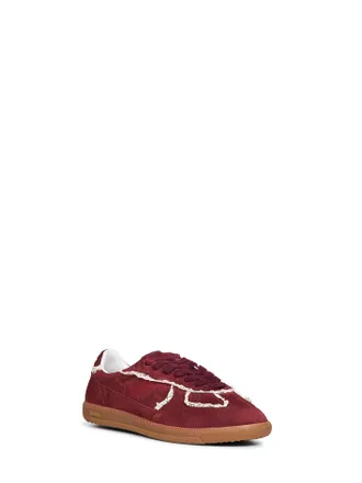 Alohas Suede with Crochet Details Sneaker - Burgundy