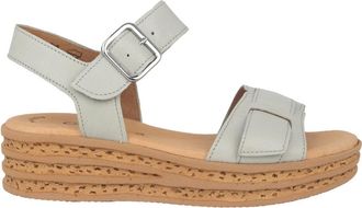 Gabor Groene Leren Damesandaal - Dames - Sleehakken - Groen - 37 1/2 EU - Schoenen