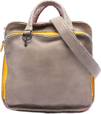 Bottega Veneta Pre-owned Bottega Veneta Multicolor Pebbled Leather Double Zip Satchel B6DDFX4ECWTB8EB2