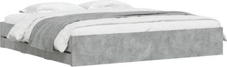 vidaXL Bed Frame with Drawers without Mattress Concrete Grey 160x200 cm Vidaxl