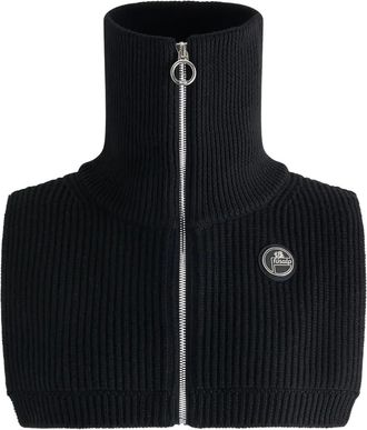 Fusalp zip-up ribbed bib scarf - women - Wool - One Size - Black