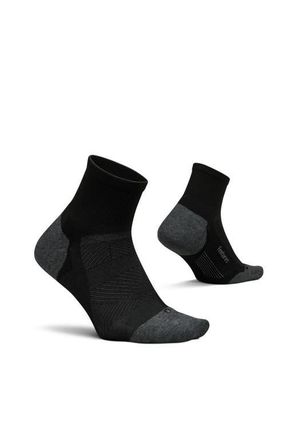Feetures Elite Max Cushion Quarter Sock Athletic Running Socks, Targeted Compression, Moisture Wicking in Black at Nordstrom, Size Large