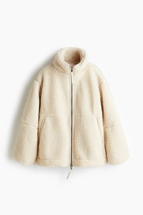 H&M Jacke aus Teddyfleece mit lockerer Passform - Beige