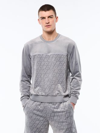 Sergio Tacchini Bandiera Debossed Velour Crewneck