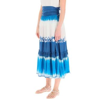 Alberta Ferretti Womens Blue Cotton Midi Skirt