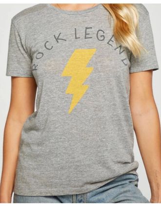 Chaser Rock Legend Short Sleeve Graphic Tee In Grey