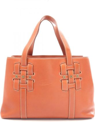 Celine Brown Leather Handbag Tote Bag (Pre-Owned)