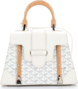 Goyard Saigon Top Handle Bag Coated Canvas with Leather PM