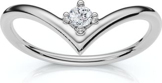 Pompeii3 Diamond Stackable Chevron Wedding Ring 14k Gold Lab Grown