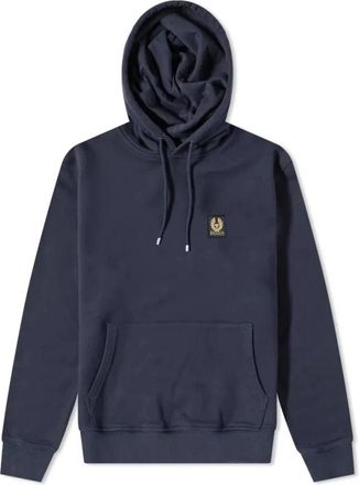 Belstaff Klassieke Patch Popover Hoody - Heren - Hoodies - Blauw - XL - Katoen - Hoodies & sweatvesten