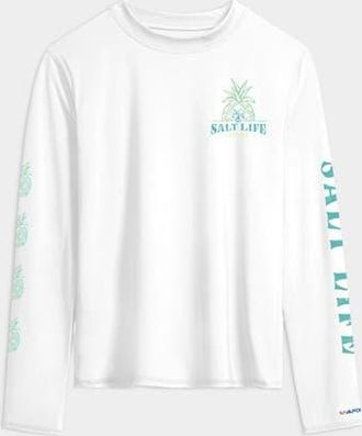 Salt Life Pineapple Paradise Performance Long Sleeve Tee in White at Nordstrom, Size X-Large