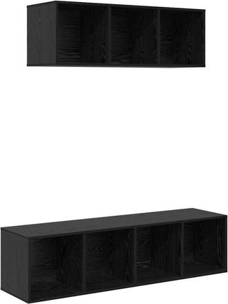 vidaXL Vidaxl - Juego de muebles de tv 2 pcs Roble negro 37 x 37 x 142.5 cm