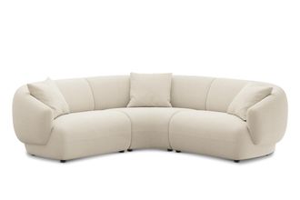 Castlery Auburn Sectional Sofa Customized, (Washed Chenille) Cream, Machine Washable, Modular for Sofas, Castlery Brand