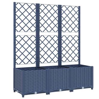 Berkfield Home Garden Planter with Trellis Dark Grey 120x40x136 cm PP | Size: 120 x 40 x 136 cm