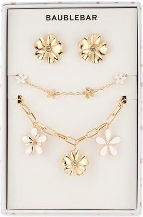 BaubleBar In Full Bloom Earrings, Bracelet & Necklace Set in White at Nordstrom Rack