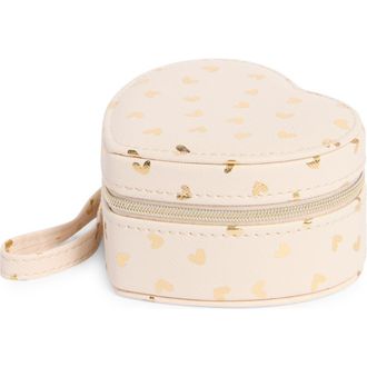 Nordstrom Velvet Heart Jewelry Box in Cream- Gold Hearts at Nordstrom Rack