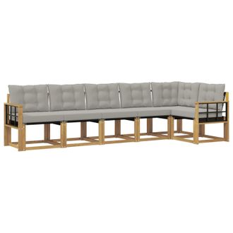 vidaXL Conjunto De Sof&aacute;s De Exterior 6 Pcs Blanco Y Gris Claro Vidaxl