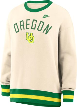Nike Oregon Legacy Nike Womens College Oversized Pullover Crew in Brown | 040H0JHSUOV-526