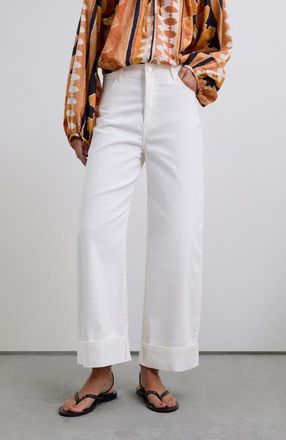 Scalpers Folded Denim Pant in White at Nordstrom, Size 34 Eu
