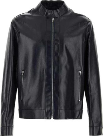 Fendi Leren Bomberjack - Heren - Leren en Su&egrave;de Jassen - Blauw - 2XL - Leer - Jassen