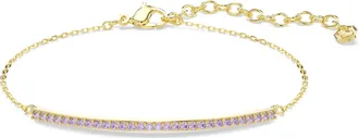 Swarovski Only Bracelet, Round Cut, Purple, 18K Gold Finish