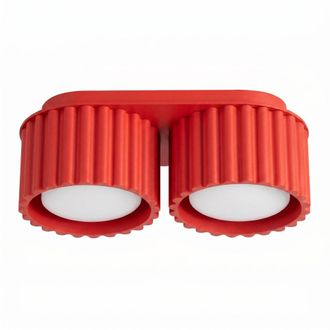 Sollux Lighting Plafone rojo aluminio alt. 8 cm