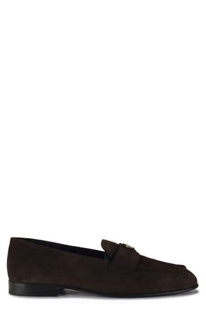 Prada Dark Brown Suede Loafers