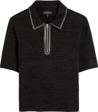 Rag & Bone Polo Caterina con zip - Marrone