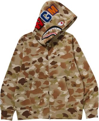A Bathing Ape camouflage-pattern zip-fastening hoodie - men - Cotton - L - Neutrals