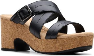 Clarks Nerisa Holly Platform Sandal in Black Leather at Nordstrom Rack, Size 6.5