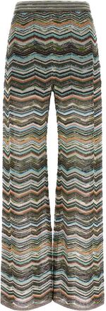Missoni Chevron Palazzo Broek met Pailletten - Dames - Wijde Broeken - Veelkleurig - S - Pailletten - Broeken
