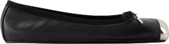 Alexander McQueen Zwarte leren flats - Dames - Ballerinas - Zwart - 36 EU - Leer - Schoenen
