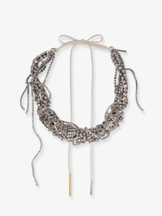 Dries Van Noten W261 brass necklace with rhinestone detail - DRIES VAN NOTEN - gender_Woman