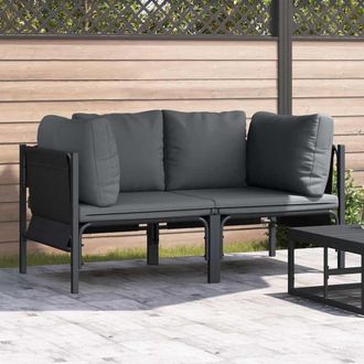 vidaXL Muebles De Exterior 2 Pieza Antracita 80 X 80 X 71 Cm Acero Vidaxl