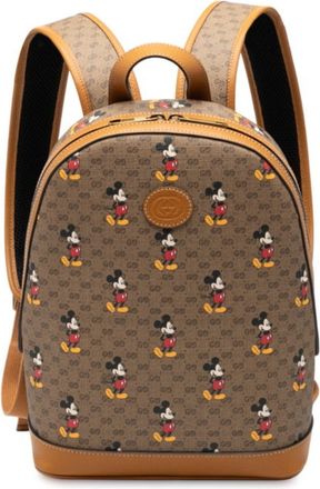 Gucci Brown Multi-Color Pvc Leather Backpack (Pre-Owned)
