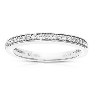 Vir Jewels 1/5 cttw Lab Grown Diamond Wedding Band in Sterling Silver For Women