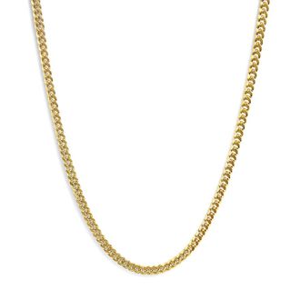House of Brilliance Semi-Solid 14K Yellow Gold 6.1mm Classic Miami Cuban Chain Necklace - 22 Inches
